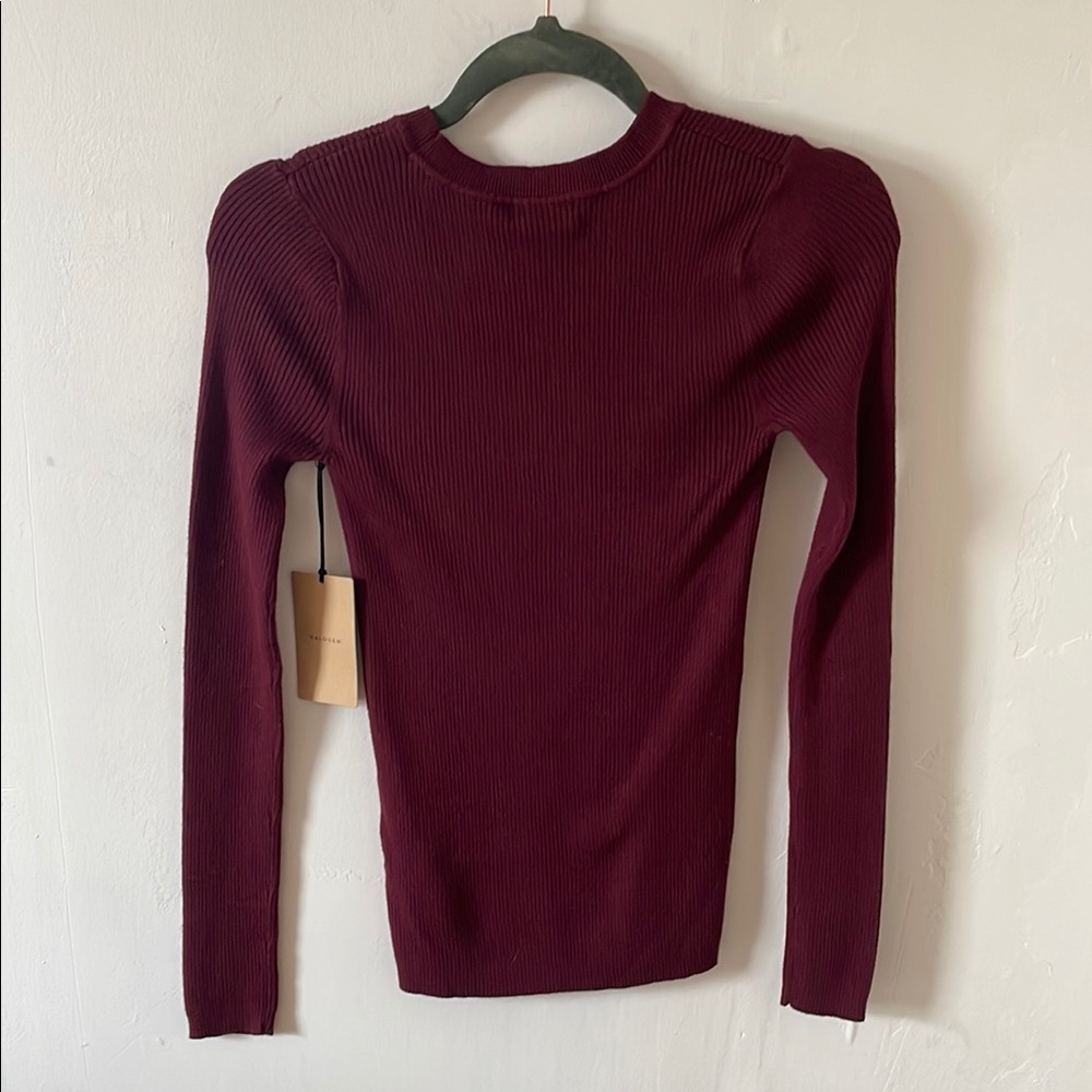Halogen Burgundy Ribbed Top - Picture 4 of 5